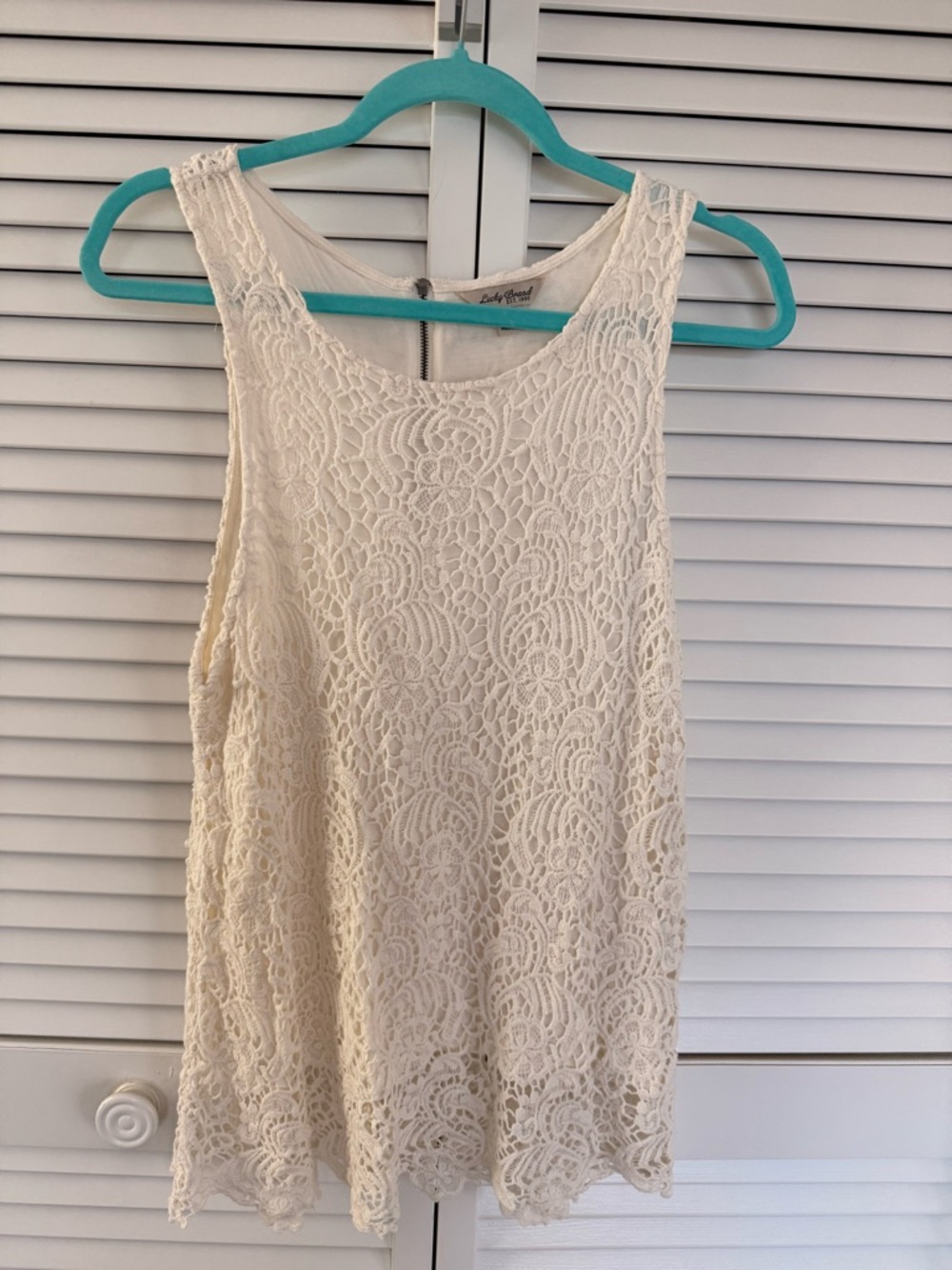 Lucky Brand Cream Lace Sleeveless